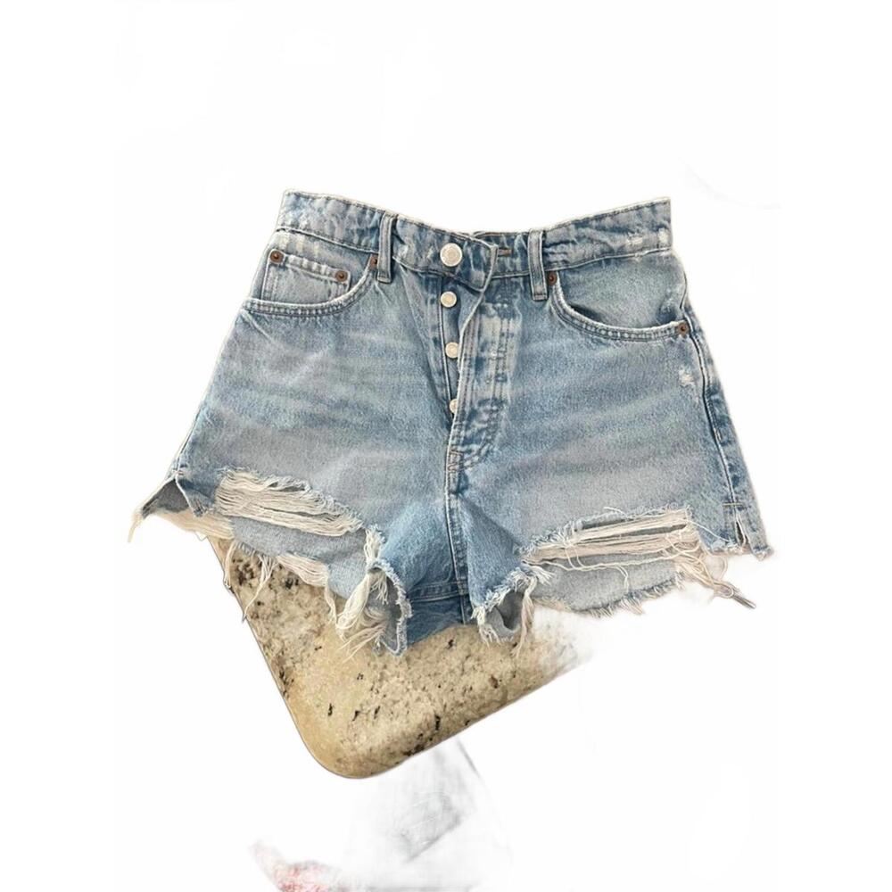 Zara high-waist denim shorts